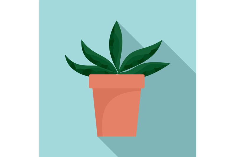 home-cactus-pot-icon-flat-style