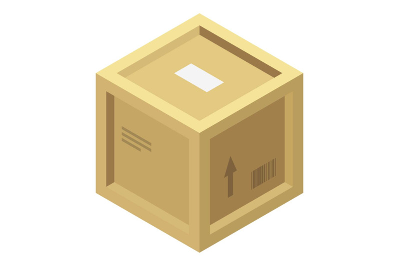 wood-parcel-box-icon-isometric-style