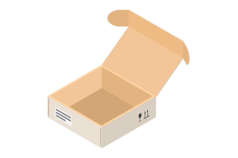 open-parcel-box-icon-isometric-style