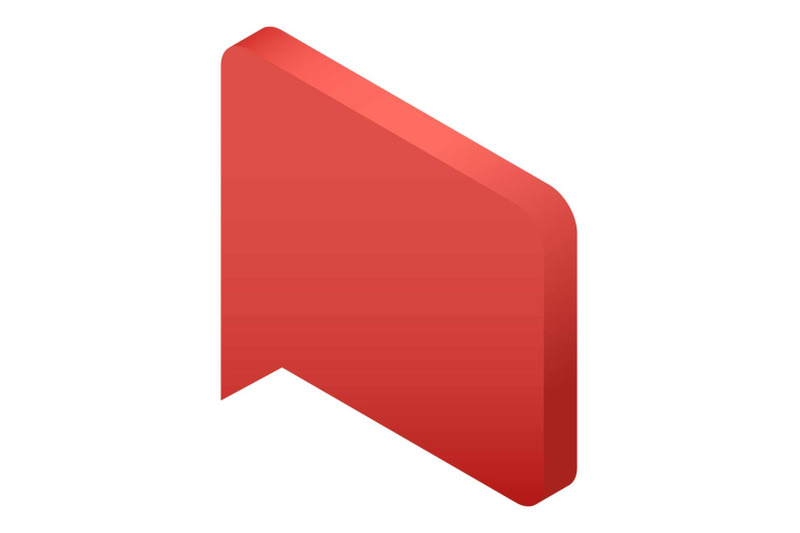 red-bubble-speech-icon-isometric-style