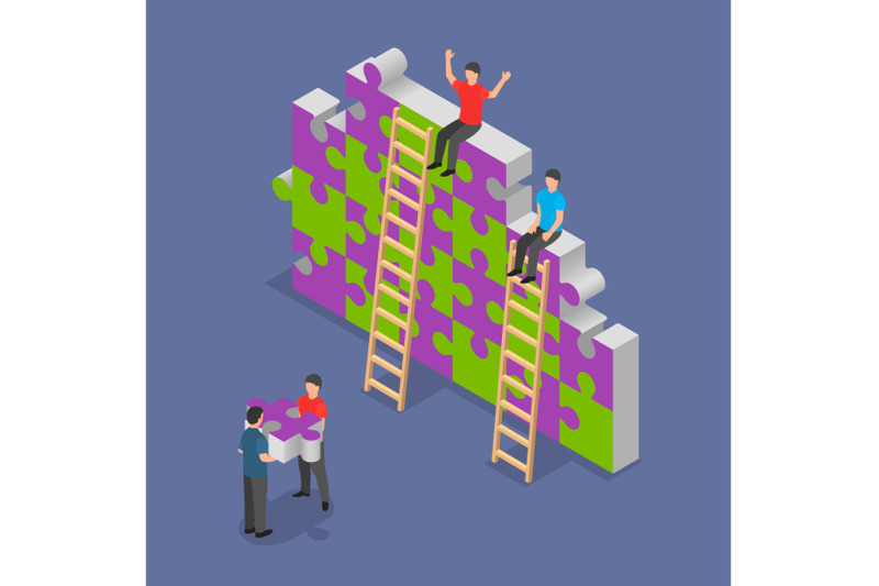 team-building-background-isometric-style