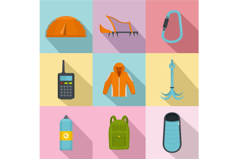 excursion-icons-set-flat-style