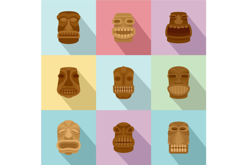 disguise-icons-set-flat-style