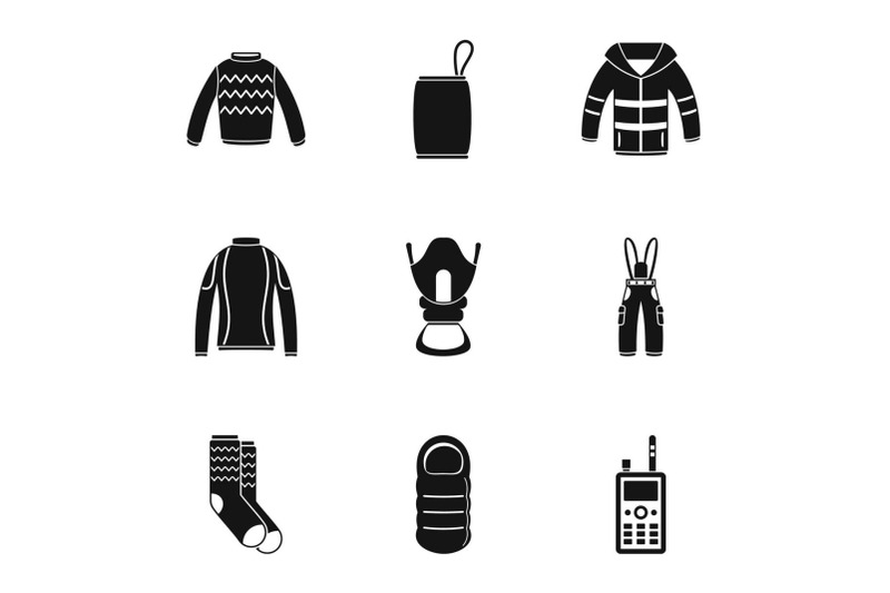 garment-icons-set-simple-style