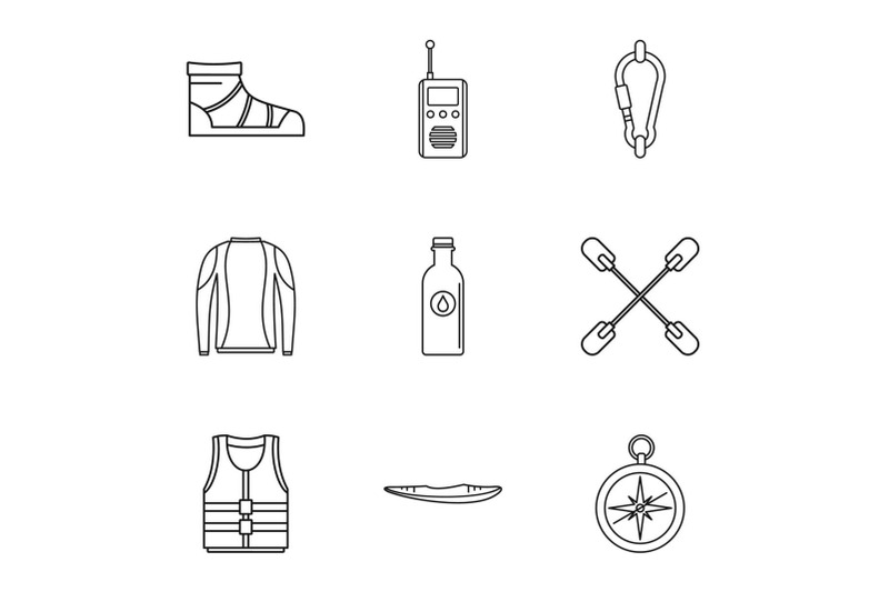 tourist-industry-icons-set-simple-style