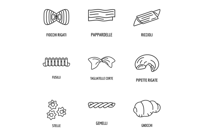 cheese-plate-icons-set-outline-style