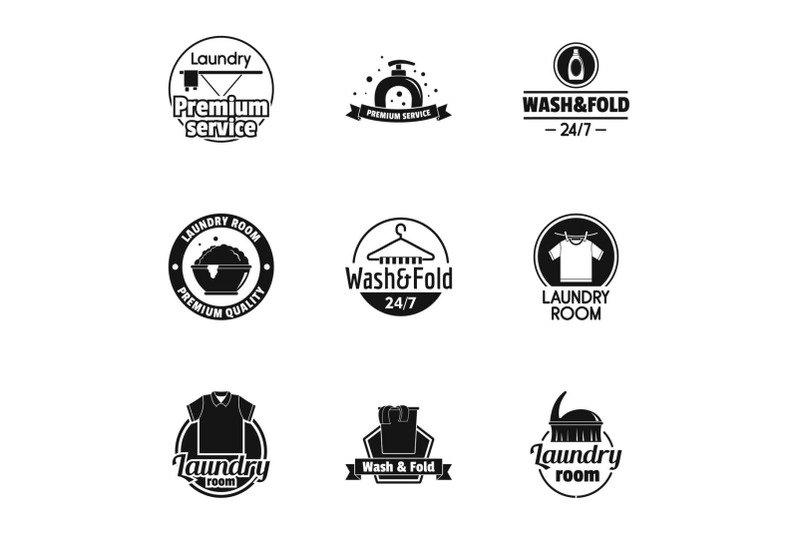 wash-studio-icons-set-simple-style