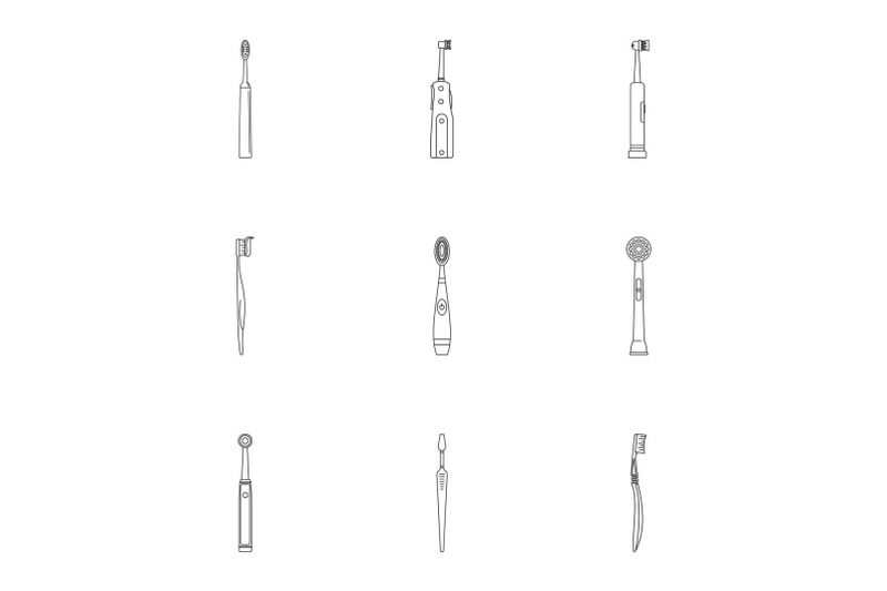 oral-hygiene-icons-set-outline-style