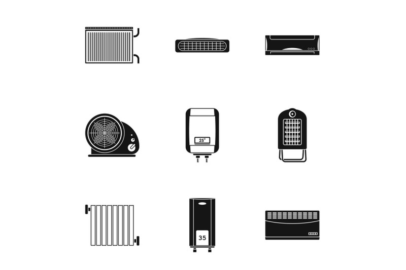 preheat-icons-set-simple-style