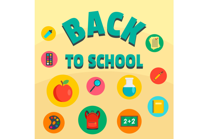 back-to-school-element-background-flat-style