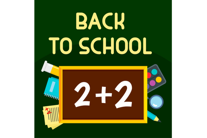 back-to-school-time-background-flat-style