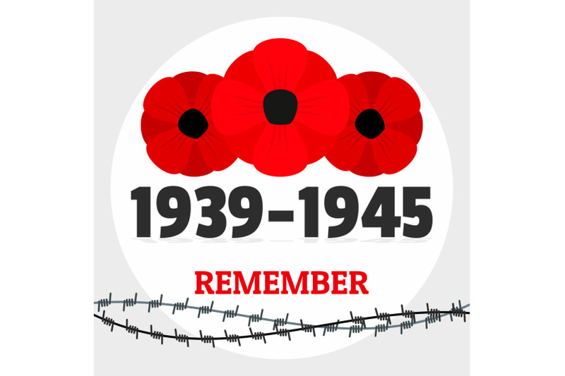 second-world-war-memory-background-flat-style
