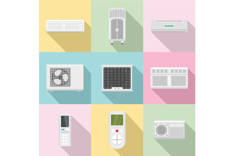 monitoring-equipment-icons-set-flat-style