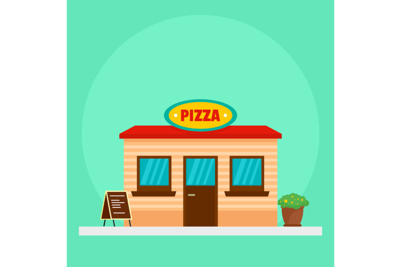 pizza-street-market-shop-background-flat-style