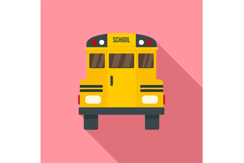 back-of-old-school-bus-icon-flat-style