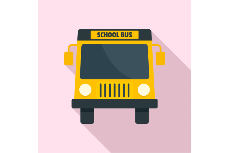 yellow-school-mini-bus-icon-flat-style