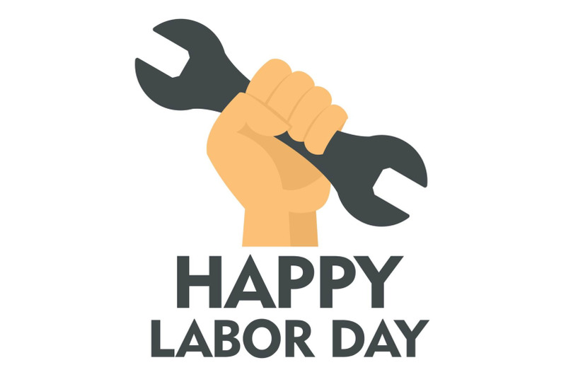 happy-labor-day-key-in-hand-logo-icon-flat-style