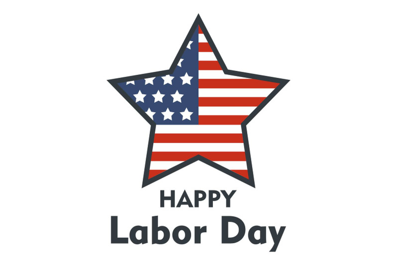 american-star-labor-day-logo-icon-flat-style