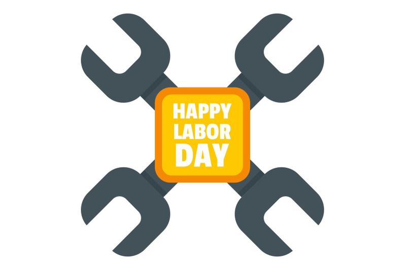 happy-labor-day-keys-logo-icon-flat-style