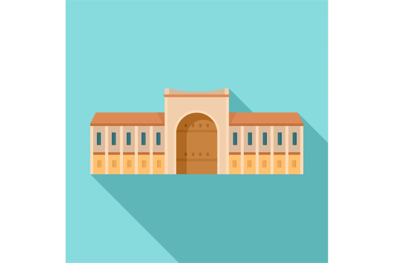 gate-city-historical-building-icon-flat-style