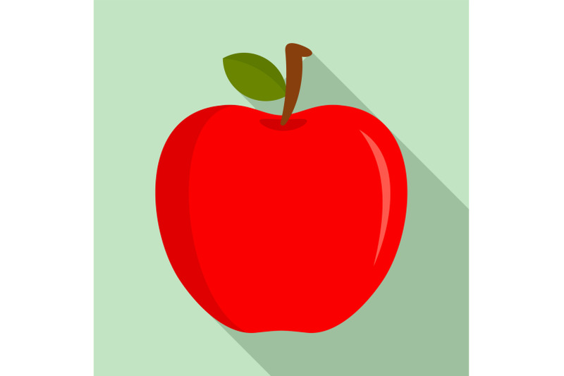 eco-fresh-red-apple-icon-flat-style