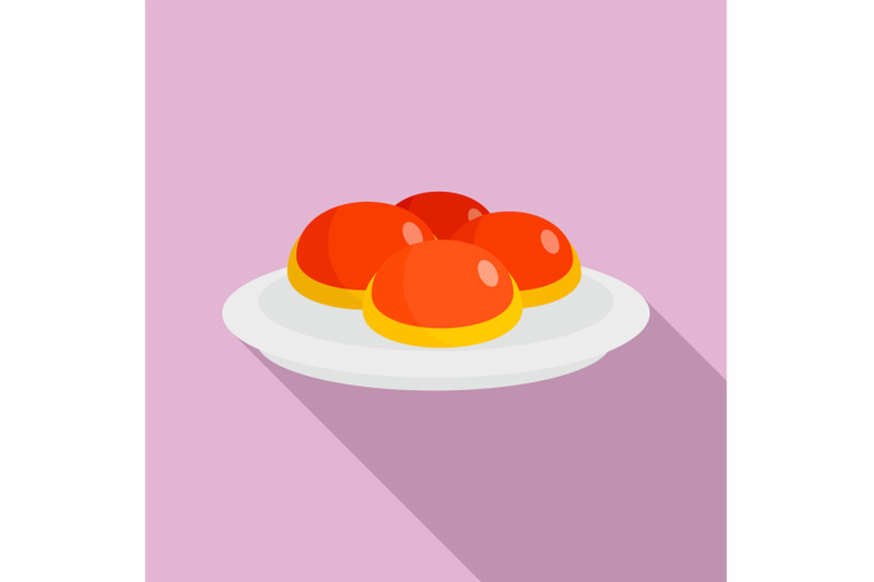 sweet-jewish-bakery-on-plate-icon-flat-style