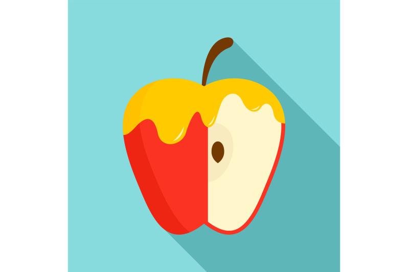 honey-on-red-apple-icon-flat-style