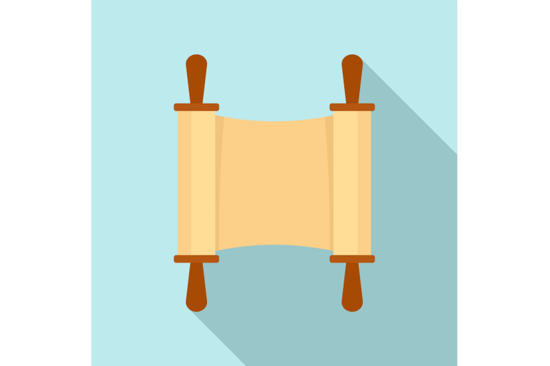 rolled-open-brown-papyrus-icon-flat-style