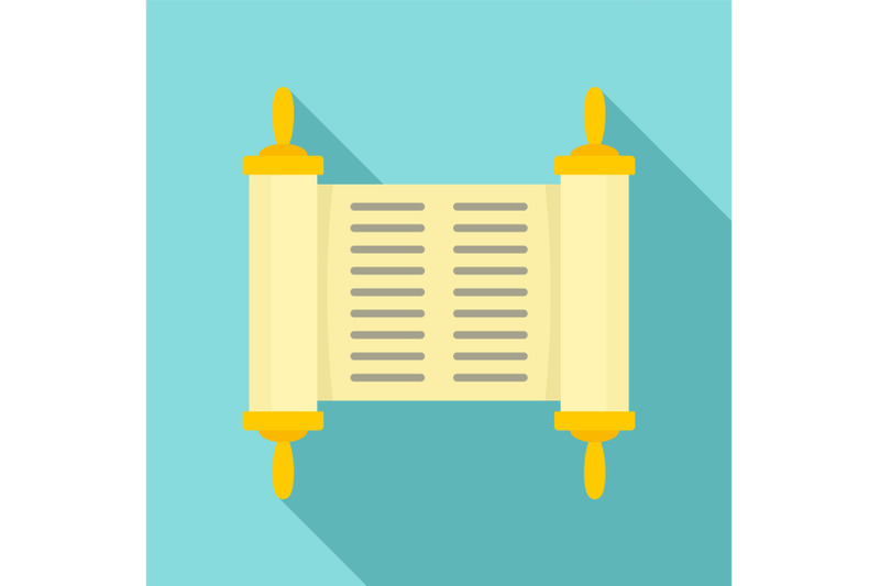 old-book-rolled-papyrus-icon-flat-style