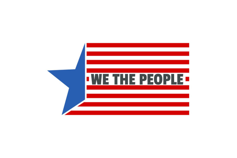 constitution-day-we-usa-people-logo-icon-flat-style