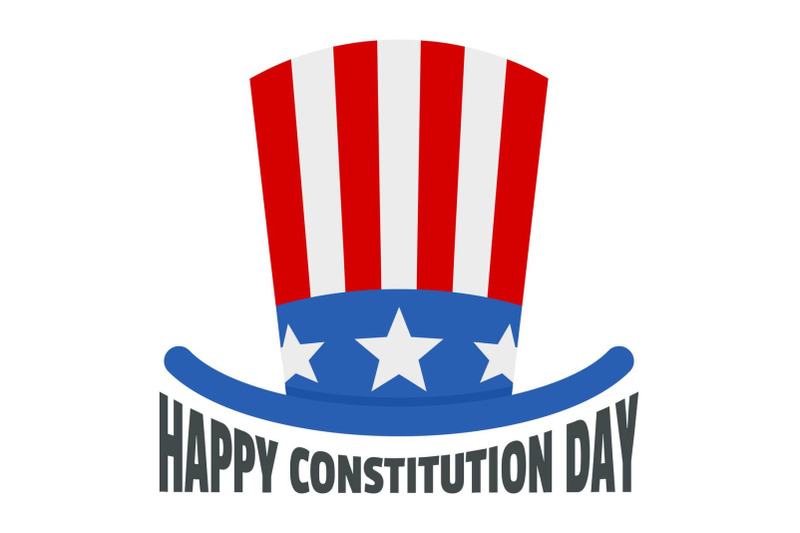 usa-hat-constitution-day-logo-icon-flat-style