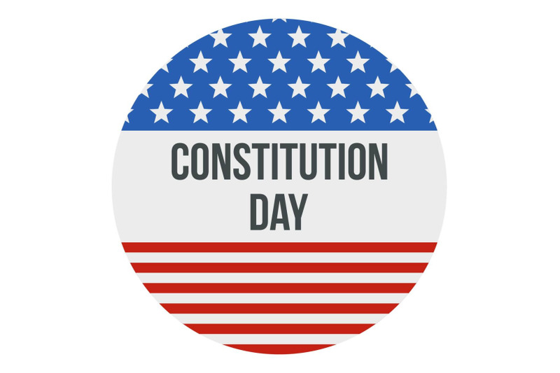 american-flag-constitution-day-logo-icon-flat-style