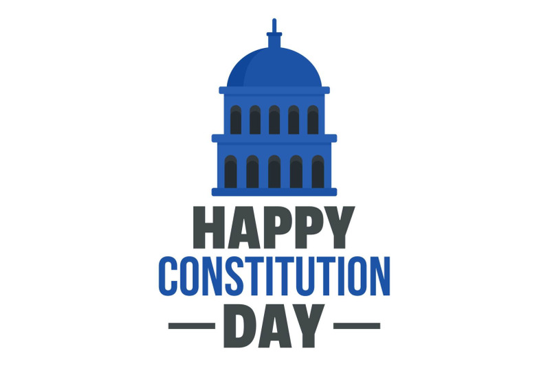 happy-american-constitution-day-logo-icon-flat-style