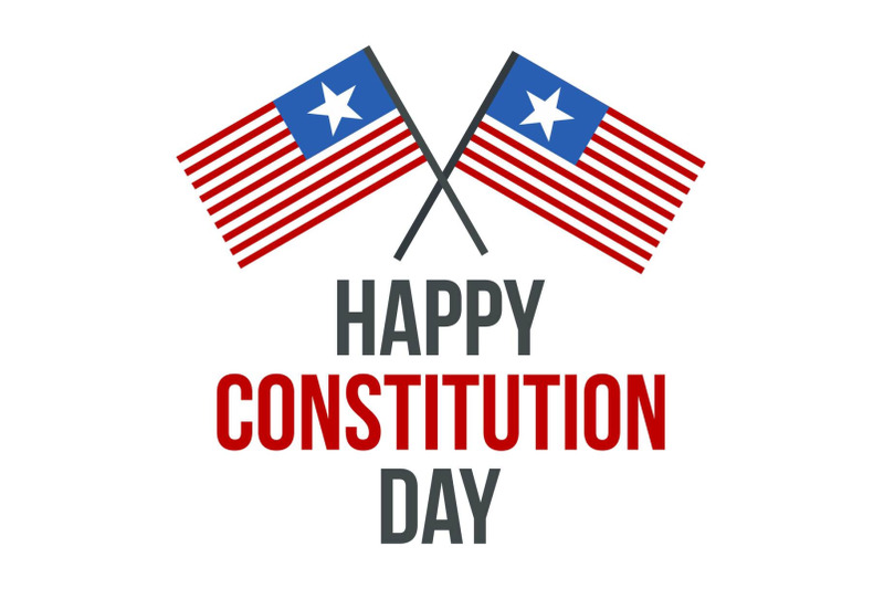 american-flag-constitution-day-logo-icon-flat-style