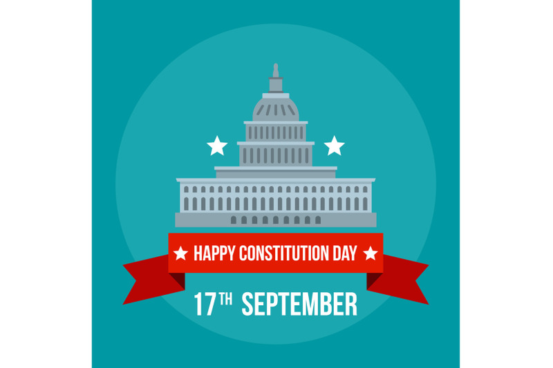 white-house-constitution-day-background-flat-style