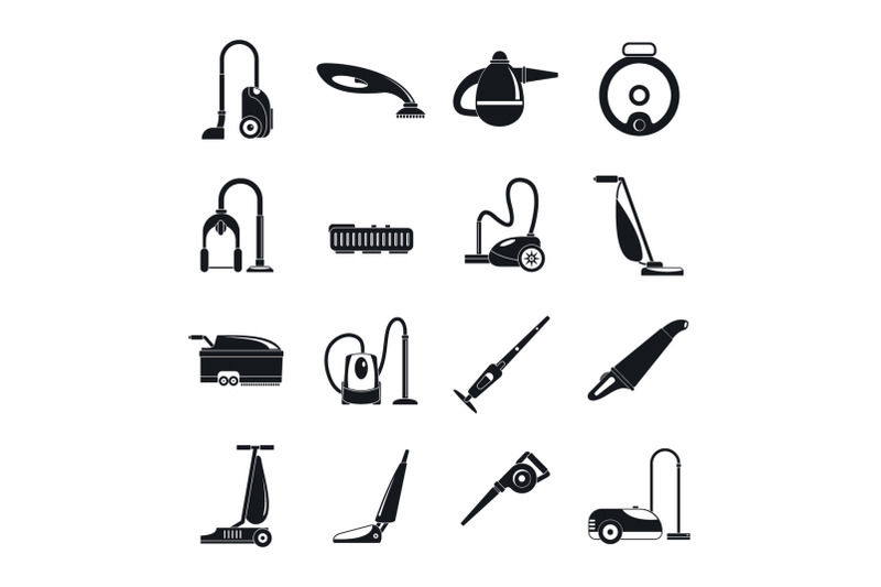 vacuum-cleaner-washing-icons-set-simple-style