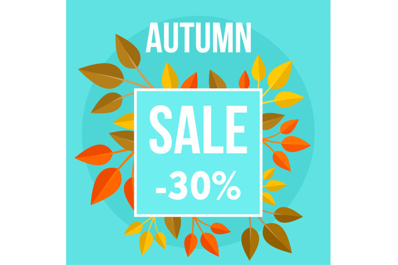 autumn-sale-market-blue-background-flat-style