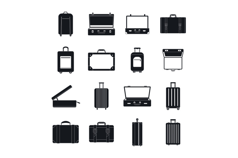suitcase-travel-luggage-icons-set-simple-style