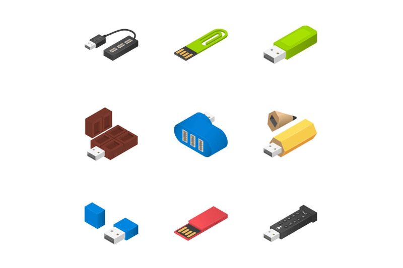 argument-icons-set-isometric-style