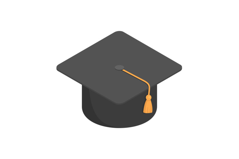 graduate-school-black-cap-icon-isometric-style