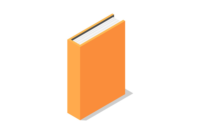 orange-book-stand-vertical-icon-isometric-style