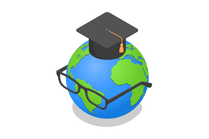 earth-globe-graduated-glasses-icon-isometric-style