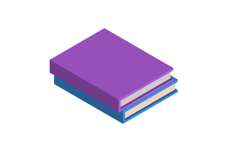 stack-of-school-book-icon-isometric-style