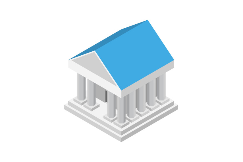 ancient-white-bank-building-icon-isometric-style