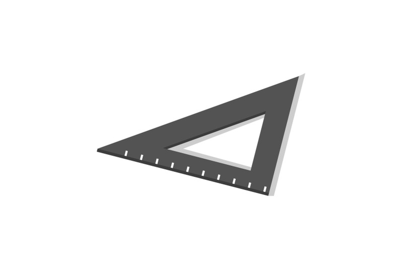 black-angle-school-ruler-icon-isometric-style