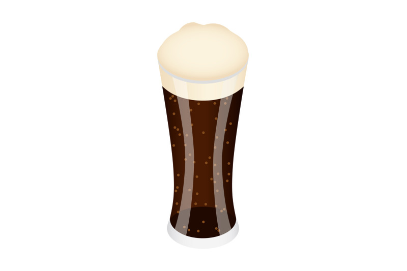 black-glass-of-beer-icon-isometric-style
