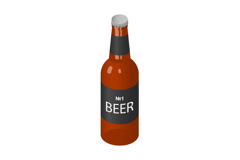 brown-bottle-of-beer-icon-isometric-style