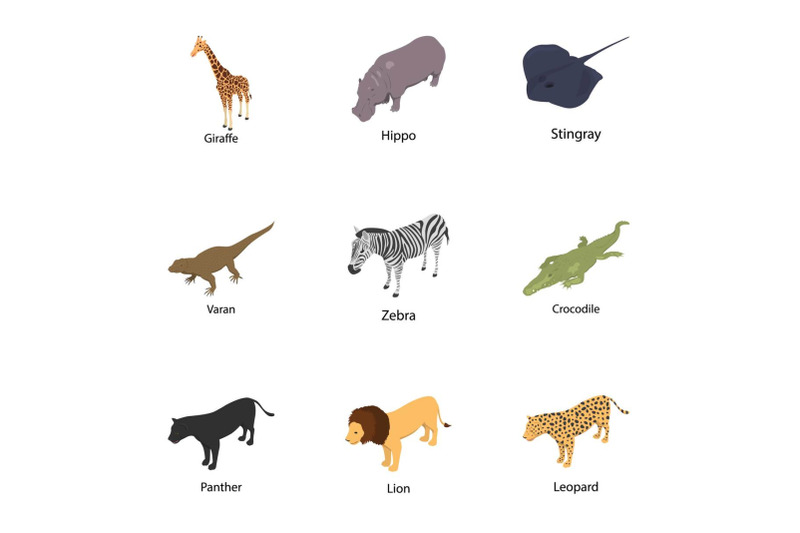 stockbreeding-icons-set-isometric-style