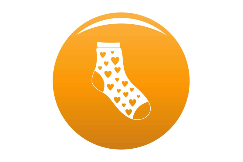 sock-with-heart-icon-vector-orange