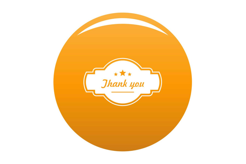 thank-you-label-icon-vector-orange